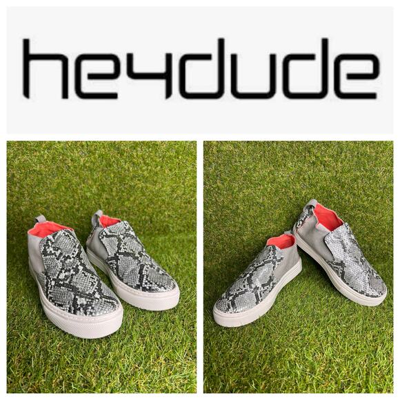 Hey Dude Shoes - Hey Dude Peyton Slip On Shoes in Snake Grey 7